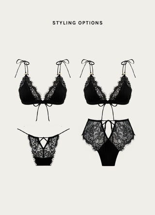 Packshots and Styling ideas of lack lace lingerie.