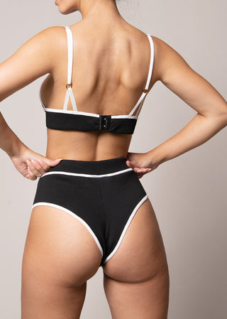 Sporty Spice Thong, Black Rib Underwear | Lioa Lingerie Sporty Spice Thong, Black Rib Underwear | Lioa Lingerie
