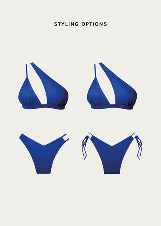 Alicante Asymmetric Bikini Top | Blue