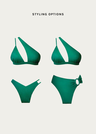 Alicante Asymmetric Bikini Top | Green
