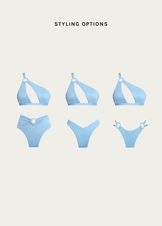 Amalfi Asymmetrisches Bikini | Blau
