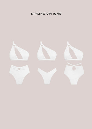 Amalfi Asymmetrisches Bikini | Weiss