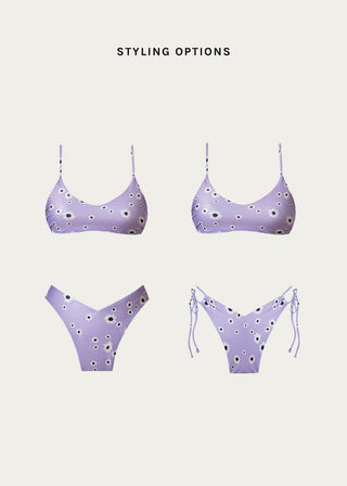 Monterosso Bralette Bikini Top | Lila Blumen