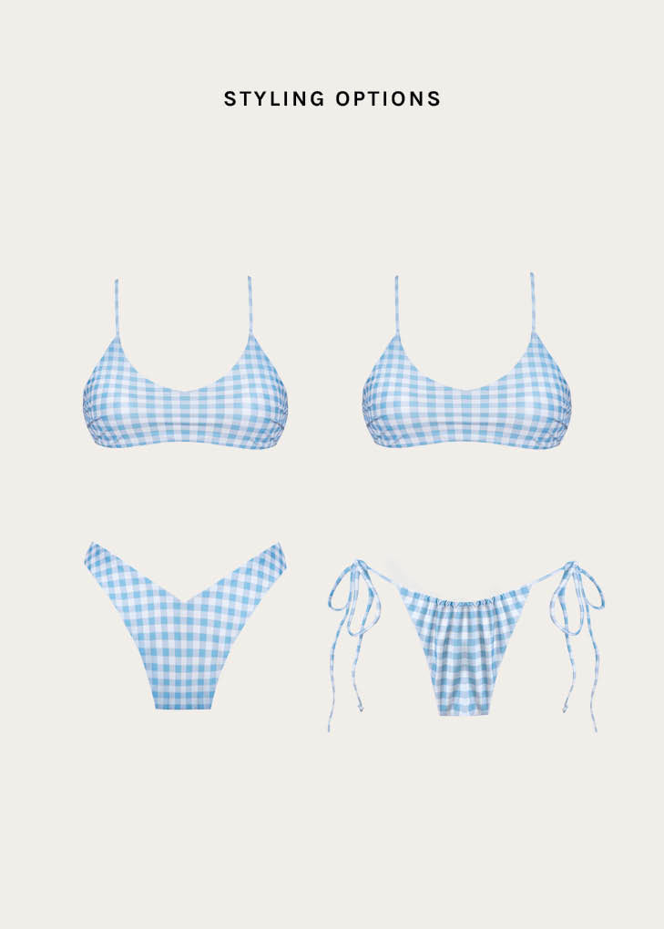Monterosso Bralette Bikini Top | Gingham