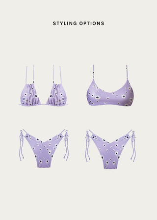 Portofino Strappy Bikini Bottom | Lilac Flowers