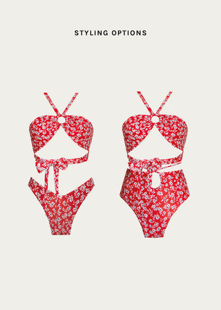 Waikiki Wrap Bikini Top | Red