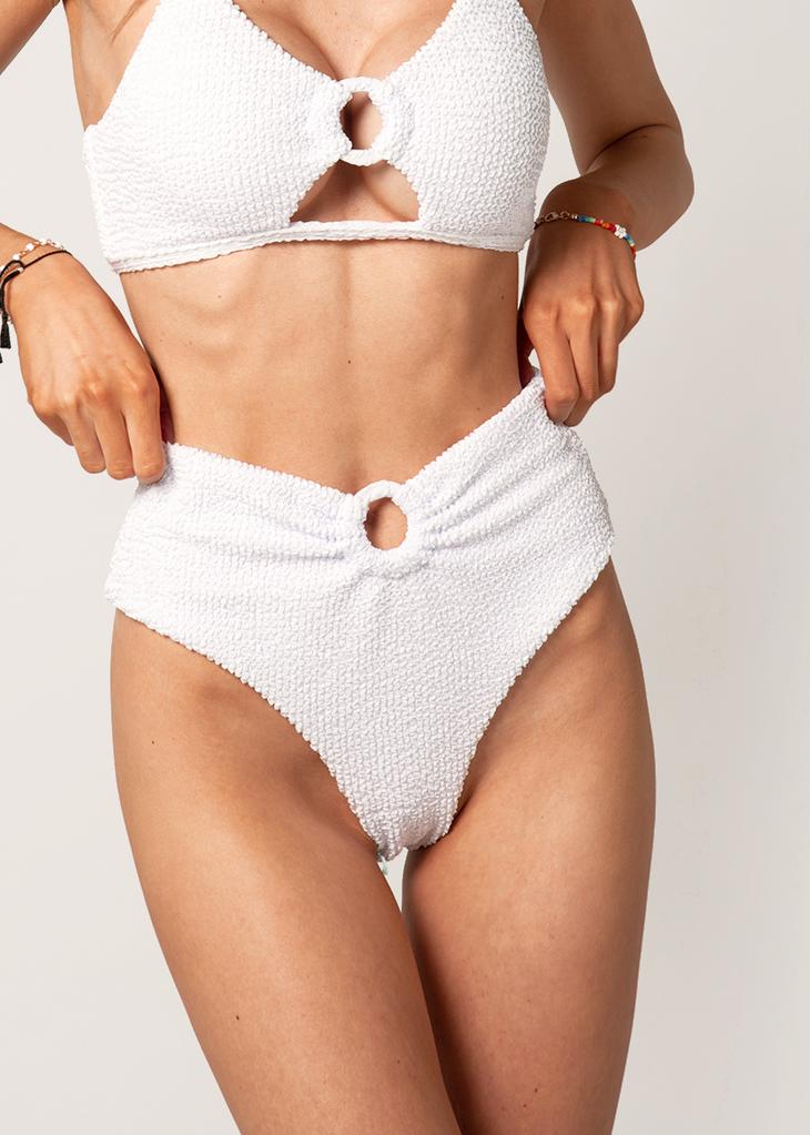 Amalfi High-Rise Bikini Bottom | White
