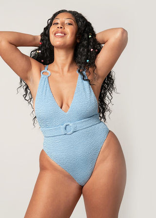 Kythira Low-Back Swimsuit | Blue