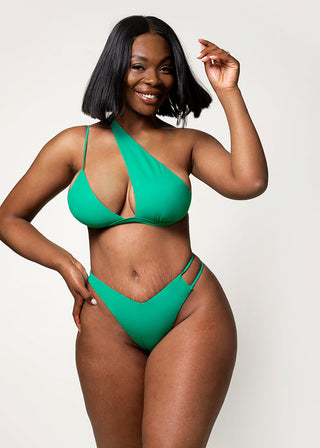 Bikini bottom V-shape Cheeky in Green